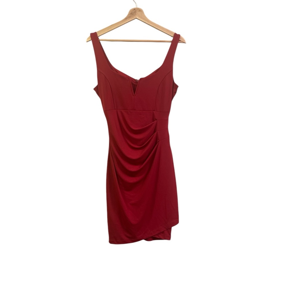 Red Ruched Bodycon Dress (S/P) - Picture 1 of 9